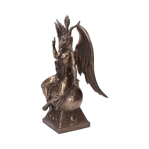 Statueta mare Baphomet cu finisaj bronz 38 cm - Img 3