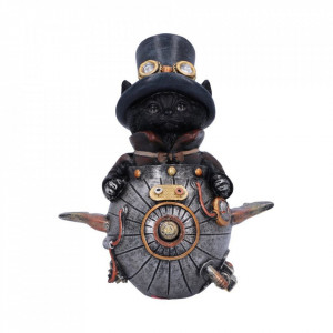 Statueta pisica steampunk Inventatorul Felin 14.5 cm - Img 1