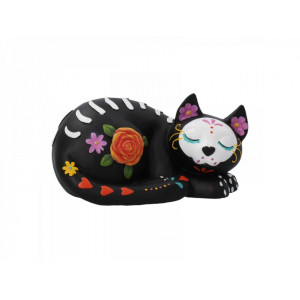 Statueta pisica sugar skull Sleepy Sugar 22 cm