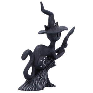 Statueta pisicuta neagra Bewitch - decor gotic cu pisici si vraji, 15 cm - Img 4