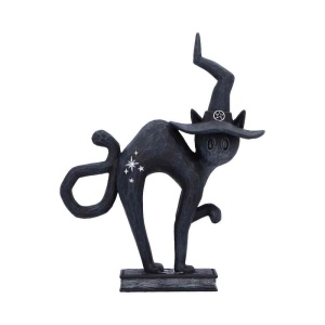 Statueta pisicuta neagra Hex - decor gotic cu pisici si vraji, 15.2 cm