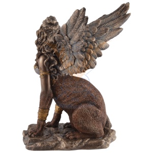 Statueta rasina cu bronz, mitologia greaca, Sfinxul din Teba, Oracolul Destinului - Img 5