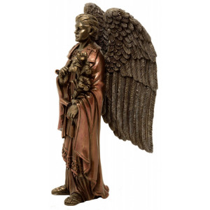Statueta rasina si bronz Arhanghelul Gabriel 19 cm - Img 3