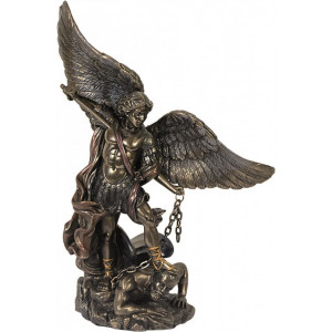 Statueta rasina si bronz Arhanghelul Mihail 21.50 cm