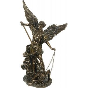 Statueta rasina si bronz Arhanghelul Mihail 78 cm