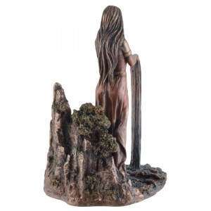 Statueta rasina si bronz, mitologia celtica, zeita Danu - mama zeilor 23 cm - Img 2
