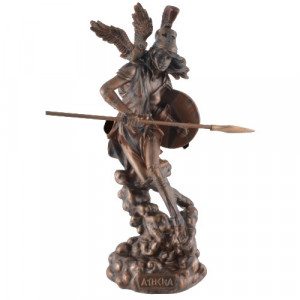Statueta rasina si bronz, mitologia greaca, Zeita Atena 21cm
