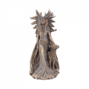 Statueta rasina si bronz, mitologia greaca, zeita magiei Hecate 25 cm
