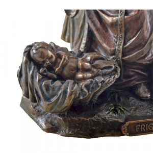 Statueta rasina si bronz, mitologia nordica, zeita Frigga 21cm - Img 2