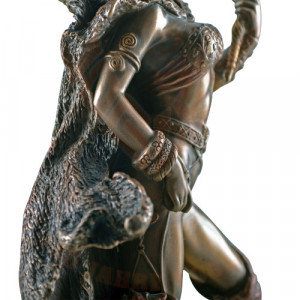 Statueta rasina si bronz, mitologia nordica, zeita Frigga 26cm - Img 4