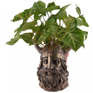 Statueta/Suport sticle de vin/ghiveci Razboinic Viking 21cm - Img 3