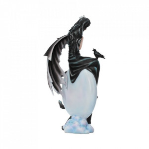 Statueta zana si corb Cer intunecat 28 cm Nene Thomas - Img 6