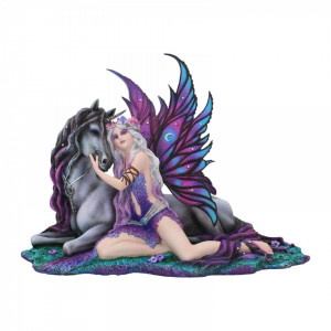 Statueta zana si unicorn Evania 40 cm