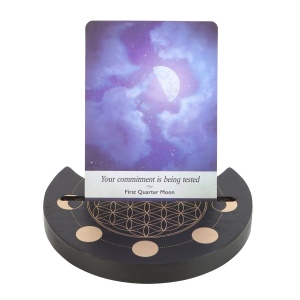 Suport din lemn pentru etalarea unei carti de tarot Floarea Vietii