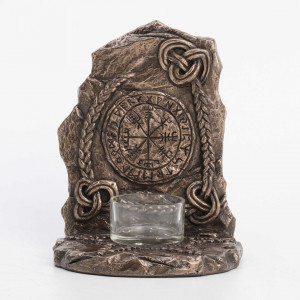 Suport lumanare Busola Vikinga - Vegvísir 15 cm