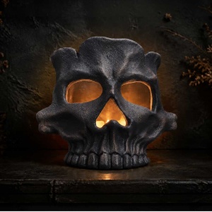 Suport lumanare craniu negru Afterglow 11.8cm - Nemesis Now - Img 7
