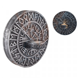 Suport lumanare pentru perete Busola Vikinga - Vegvísir 19cm