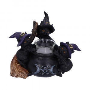 Suport lumanare pisicute Familiar Cauldron 12.5 cm - Img 1