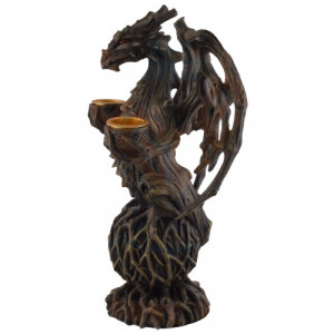 Suport lumanari Dragon de Padure 22 cm - Img 5