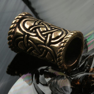 Bijuterie pentru barba/par bronz Nod celtic 1.8x0.7 cm - Img 3
