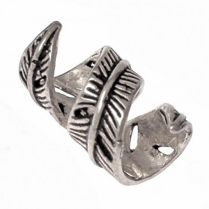 Bijuterie vikinga pentru barba/par din bronz placat cu argint Frunza, diametru 8 mm