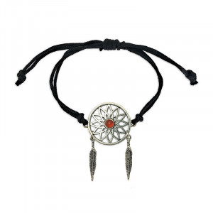 Bratara ajustabila Gardienii Viselor- Dreamcatcher cu Carneol, talisman pentru Putere si Curaj