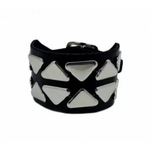 Bratara piele naturala Triangle Studs 3.5cm x 24cm