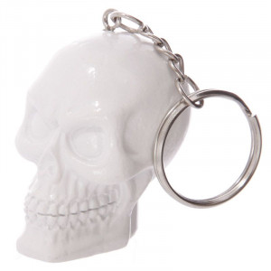 Breloc rasina Craniu alb 4.5cm - Img 2