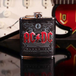 Butelcuta (plosca) inox pentru bauturi alcoolice AC/DC - Black Ice 200 ml - Img 7