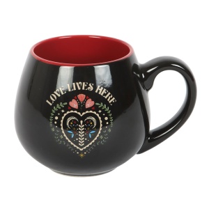 Cana rotunda din ceramica Midnight Bloom, capacitate, 500ml - Img 3