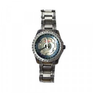 Ceas de mana argintiu pentru barbati Biker 4.6 cm