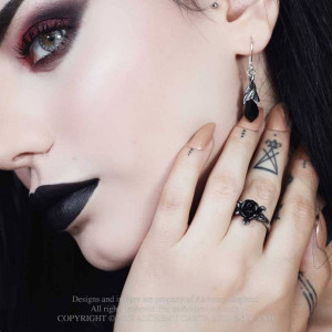 Cercei Lacrima Divina - cristal negru - Img 2