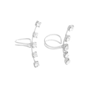 Cercei pe ureche din argint si zirconii albe 19.8mm