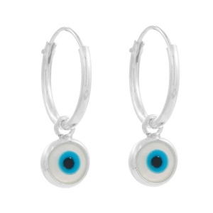 Cercei rotunzi din argint Ochiul Protector (Evil Eye) 5mm