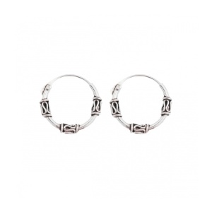 Cercei rotunzi din argint Tribal 14mm
