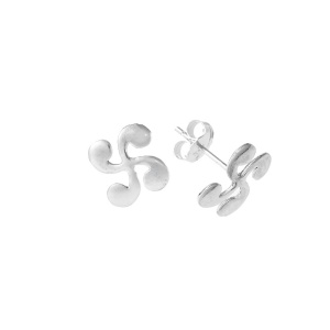 Cercei studs din argint cruce solara Lauburu 1.2 cm ( protectie si armonie )