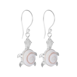 Cercei Testoasa de mare, argint cu Ochiul lui Shiva – longevitate si protectie, 1.7 cm