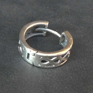 Cercei tip creola din argint Model decupat 1.8cm - Img 2