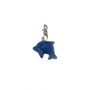Charm in forma de Delfin din Agata albastra, talisman pentru Pace interioara si curaj