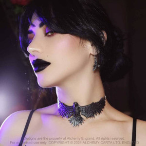 Choker gothic Alchemy - corb Curse of Coronis - Img 2