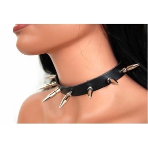 Choker piele naturala cu tinte Killer Studs 3.5cm