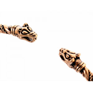 Choker viking din bronz Capete de Lupi - Img 3