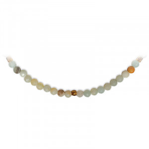 Colier elastic din sfere de piatra semipretioasa Amazonit, talisman pentru Comunicare si fericire