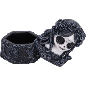 Cutie pentru bijuterii Flor de Muerte– decor gotic fantasy ( 12.4 cm ) - Img 6