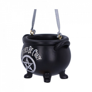 Decoratiune cu agatatoare cazanul vrajitoarei Witches Be Crazy 6.1 cm - Img 2