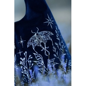Geanta gotica dark celestial Stargazer din catifea - Restyle - Img 8