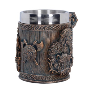 Halba finisaj bronz Viking For The Gods,12 cm, cupa detasabila din inox - Img 4