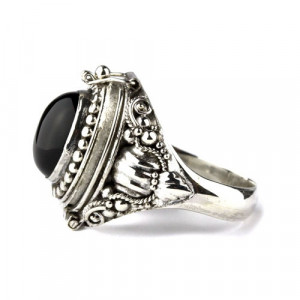 Inel argint Poison Ring cu onix 1,5cm - Img 5