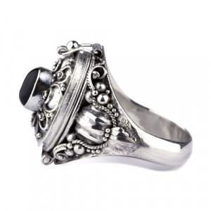 Inel argint Poison Ring cu onix - Img 7