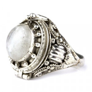 Inel argint Poison Ring cu piatra lunii 1.5cm - Img 1